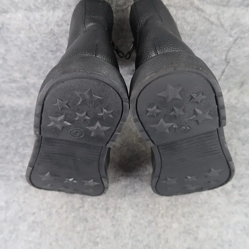 Art Class Shoes Kids 5 Boots Combat Biker Classic Lace Up Zip Black Casual Girls